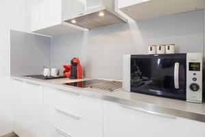 Kuchyňa alebo kuchynka v ubytovaní Apartment Aspalathos Centar - City center, a few minutes' walking distance to the UNESCO Palace, parking lot in front of the apartment