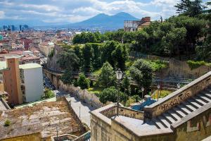 a view of a city from the top of a building at Maurizio e Alessia House in Naples