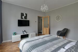 Televízia a/alebo spoločenská miestnosť v ubytovaní Apartamenty Old Town Mniszki