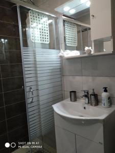 Koupelna v ubytování New Luxury Studio Corfu Town + 4 fotografie