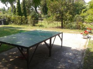 a ping pong table with a green ping pong ball at Gold Apartman in Zamárdi