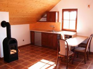Kuchyň nebo kuchyňský kout v ubytování Apartmán Pohoda