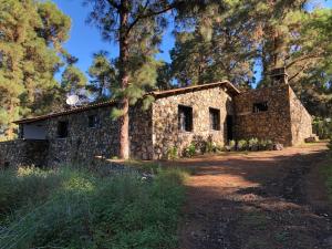 an old stone house in the middle of a forest at Monte frio de Tenerife in La Guancha