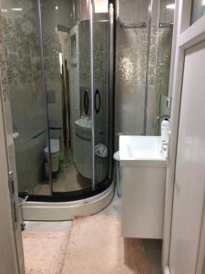 エーリジルにあるSehsuvar Peace Pensionのバスルーム(シャワー、洗面台、トイレ付)