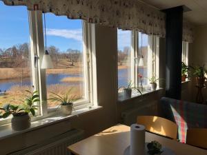 Výhled na řeku, která protéká v blízkosti hostelu