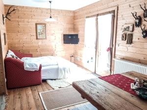 Cama o camas de una habitación en Weigl Hütte Semmering