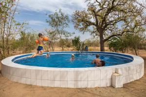 a group of people playing in a swimming pool at Sougri Doogo in Loumbila