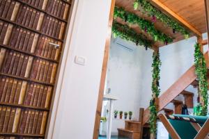 una habitación llena de muchos libros en B&B Tecla, en Nápoles
