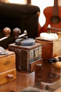 a group of trunks sitting on top of a table at Villa St Simon in Blaye