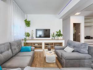 Televízia a/alebo spoločenská miestnosť v ubytovaní Vacation Home Bokan
