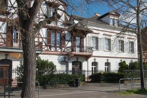una grande casa bianca con un albero di fronte di " Mademoiselle " 17 Boulevard du Champ de Mars a Colmar