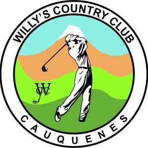 De Cauquenes的住宿－Willy's Country Club Cauquenes，高尔夫球手挥舞高尔夫球的标志
