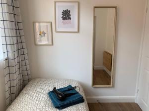 a room with a bed with a mirror at GRANBY APARTMENTS in Leicester