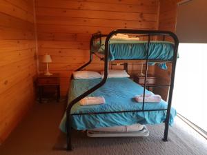 Pokój z łóżkiem piętrowym w kabinie w obiekcie Kiramli Villas w mieście Halls Gap