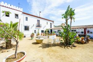 a courtyard with plants and a white building at Venta del Alto Hotel las Cumbres by Vivere Stays in El Garrobo
