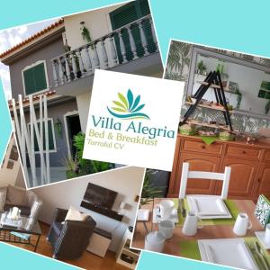a collage of photos of a villa activedia bed and breakfast property at B&B "Villa Alegria", Tarrafal in Tarrafal