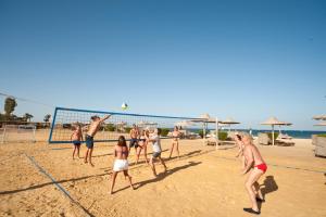 a group of people playing volleyball on the beach at Shams Alam Beach Resort in Abū Ghuşūn