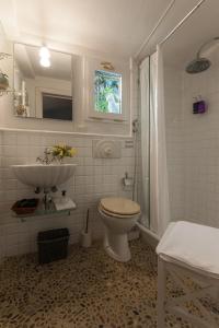 フィレンツェにあるCasa Schlatterのバスルーム(トイレ、洗面台、シャワー付)