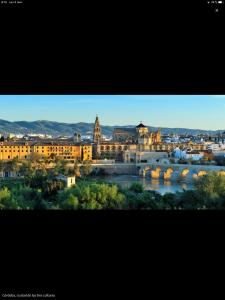 a view of a city with a river and a bridge at Centro Histórico Mezquita Judería La Preferida in Córdoba