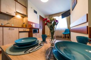 Η κουζίνα ή μικρή κουζίνα στο Villa Martii Władysławowo - Apartamenty i Pokoje z Aneksami Kuchennymi
