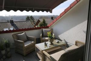 En balkon eller terrasse på Apartment mit Designerküche, Loggia Ludwigsburg nahe Stuttgart