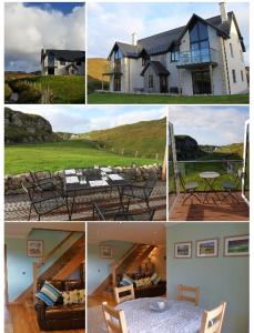 a collage of four pictures of a house at 1bayhead Lingerbay in Rodel