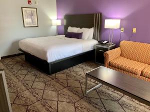 a hotel room with a bed and a couch at SureStay Plus Hotel by Best Western Warner Robins AFB in Warner Robins