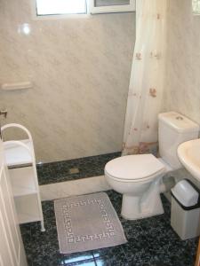 een badkamer met een toilet en een wastafel bij NIKOS in Kakóvatos