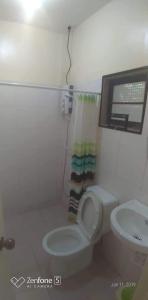 a bathroom with a white toilet and a sink at Johann Ritz Place in Dumanjug