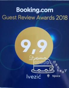 Certifikát, hodnocení, plakát nebo jiný dokument vystavený v ubytování Ivezić