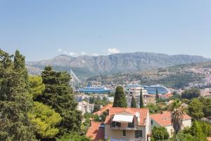 uma vista para uma cidade com montanhas ao fundo em Villa Mimma Dubrovnik em Dubrovnik