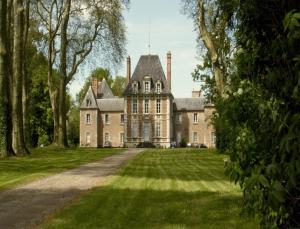 an old mansion with a large grass yard at Château de Villars in Villeneuve-sur-Allier