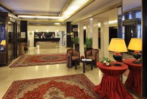 The lobby or reception area at Grandhotel Brno