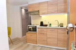 Kuchyň nebo kuchyňský kout v ubytování La Perla Apartments