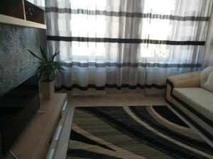 a living room with a couch and a window at Зарванская стрит 9 in Kamianets-Podilskyi