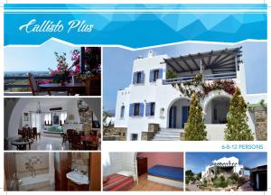 a collage of photos of a house at Callisto Houses in Márpissa