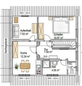 Půdorys ubytování Ferienhaus Storchennest