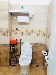 a bathroom with a white toilet in a room at Ninh Binh Brother's Homestay in Ninh Binh +95 photos