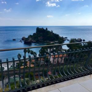 a view of the ocean from a balcony at 202 luxury terrace view in Taormina