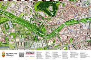 una mappa di una città con edifici e strade di Comfortable House Center (2) a Burgos