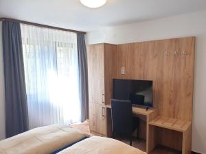 TV a/nebo společenská místnost v ubytování Kirchberg Hotel garni