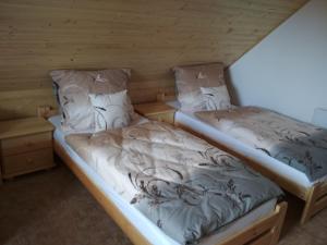 Postel nebo postele na pokoji v ubytování Rychlebská Pohoda