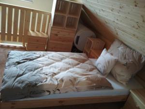 Postel nebo postele na pokoji v ubytování Rychlebská Pohoda