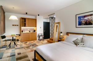 Kuchyň nebo kuchyňský kout v ubytování Biazi Hotel