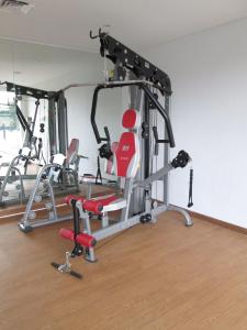 un gimnasio con varios equipos de ejercicio en una habitación en ibis Styles Cikarang, en Cikarang