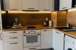 Kuchyň nebo kuchyňský kout v ubytování Apartment K
