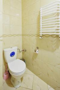 łazienka z toaletą i prysznicem w obiekcie Уютная квартира на площади Рынок w Lwowie