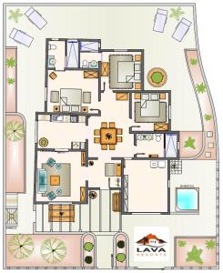 a floor plan of a house with at Casa Tahiche - Jacuzzi, WIFI & BBQ in Tahiche