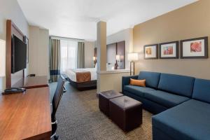 Televisi dan/atau pusat hiburan di Comfort Suites Denver International Airport