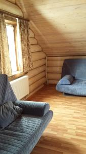 a living room with a couch and a bed at Villa Krasivaya in Tarusovo